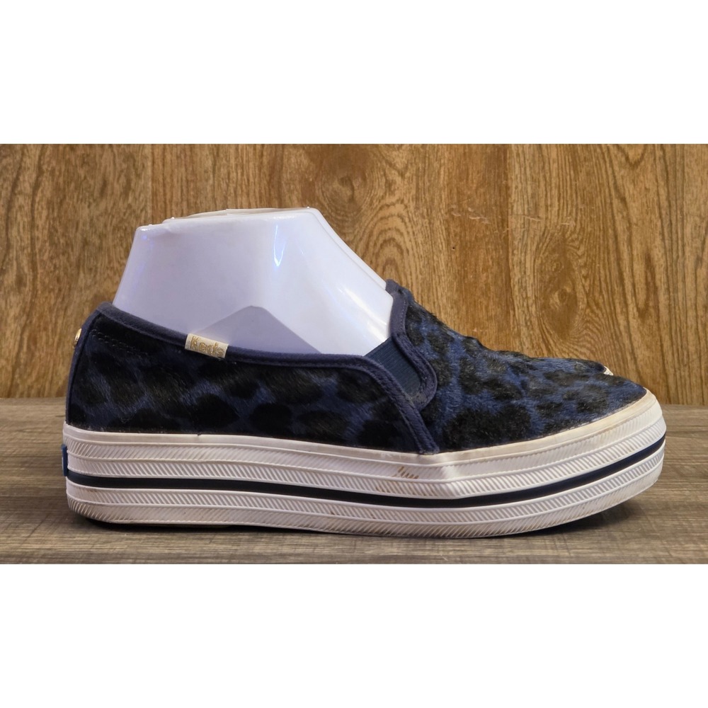 Keds X Kate Spade New York Double Decker Shoes Womens Size 6‎ Blue Leopard